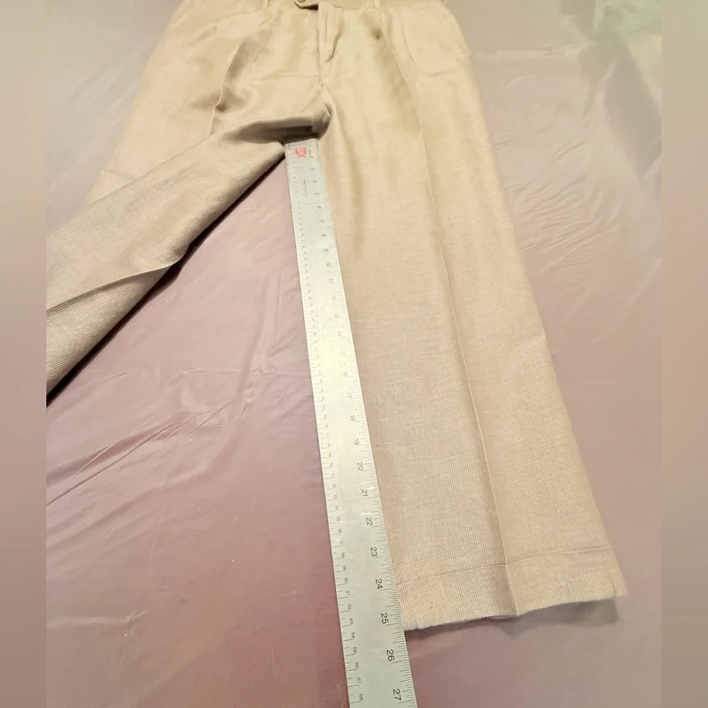 Bobby Jones Brown/Khaki micro stripe Linen/Cotton Golf Chino Pants Size 36